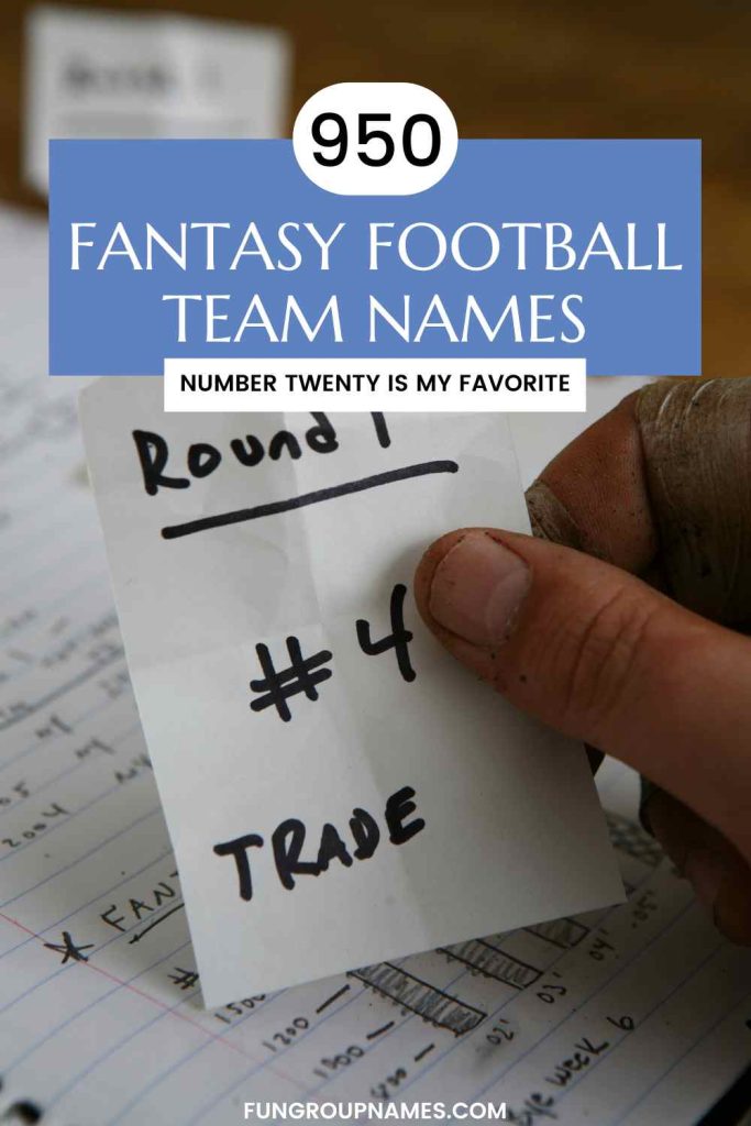 Fantasy Football team names pin