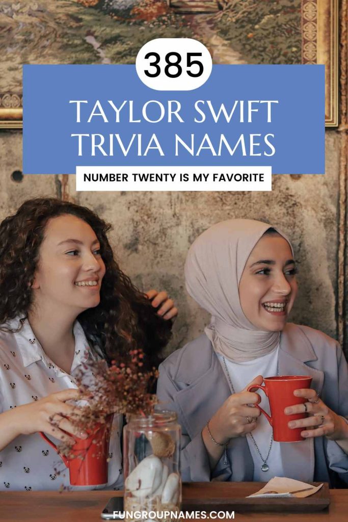 Taylor Swift trivia team names pin