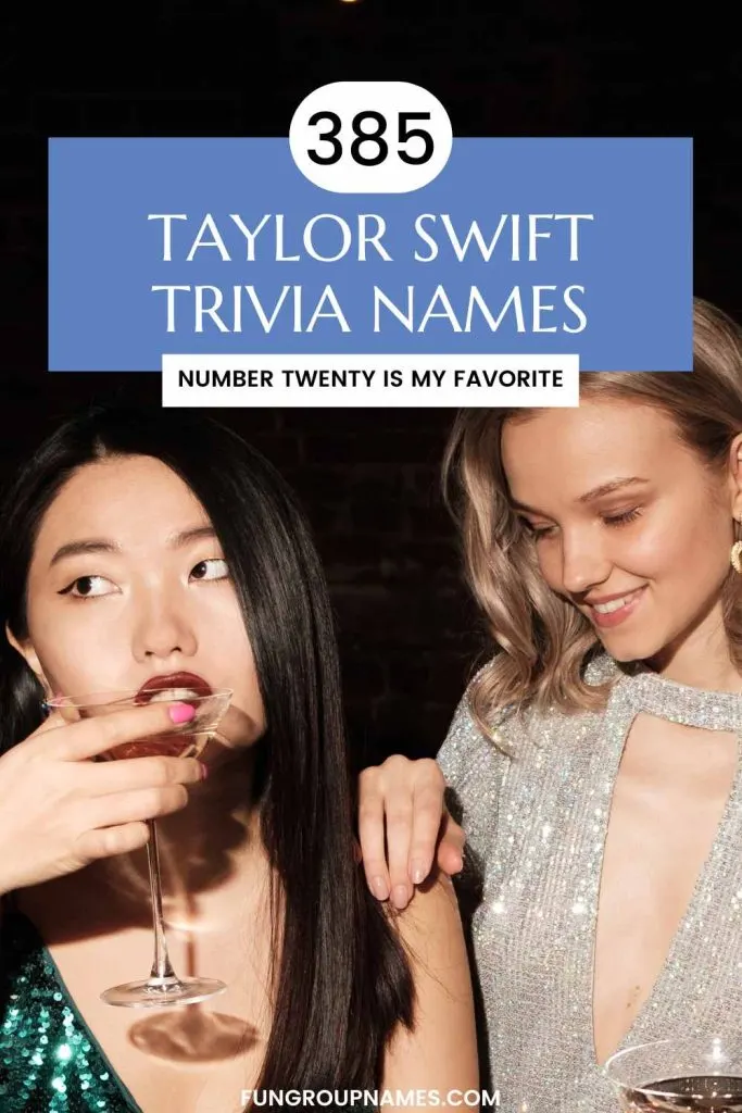 Taylor Swift trivia team names pin