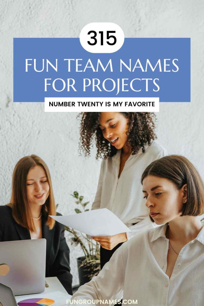 fun team names for projects pin