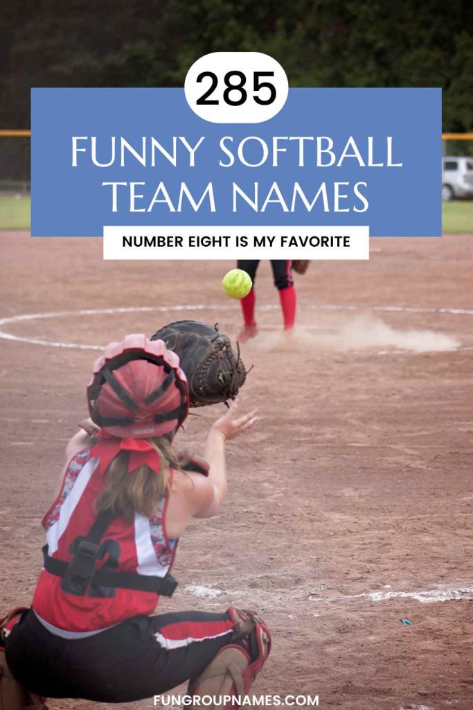 funny softball team names pin