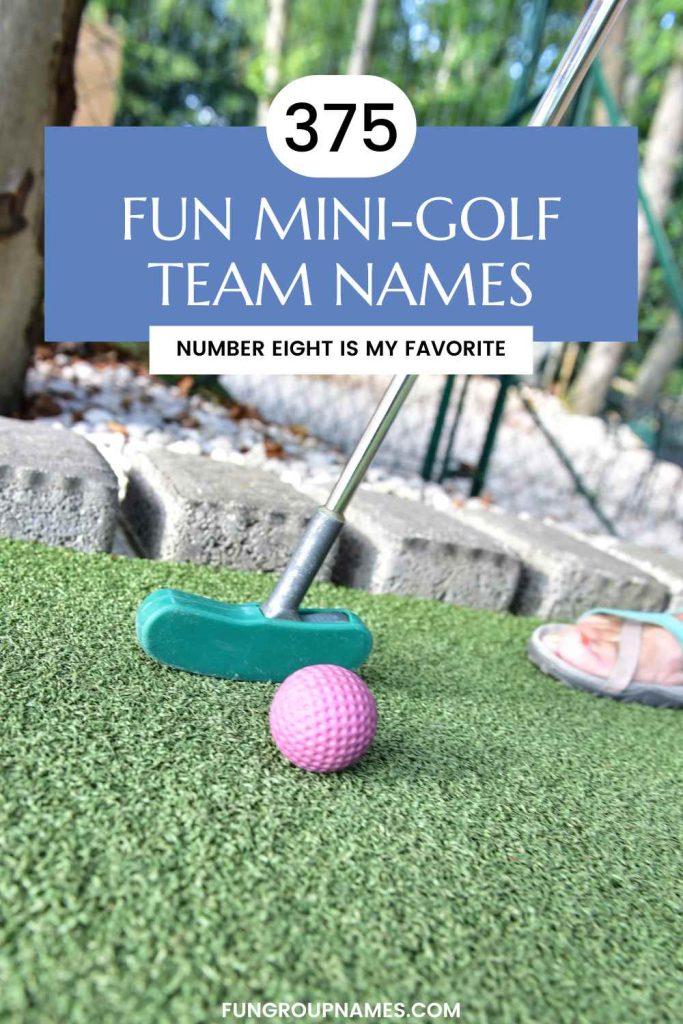 mini golf team names pin