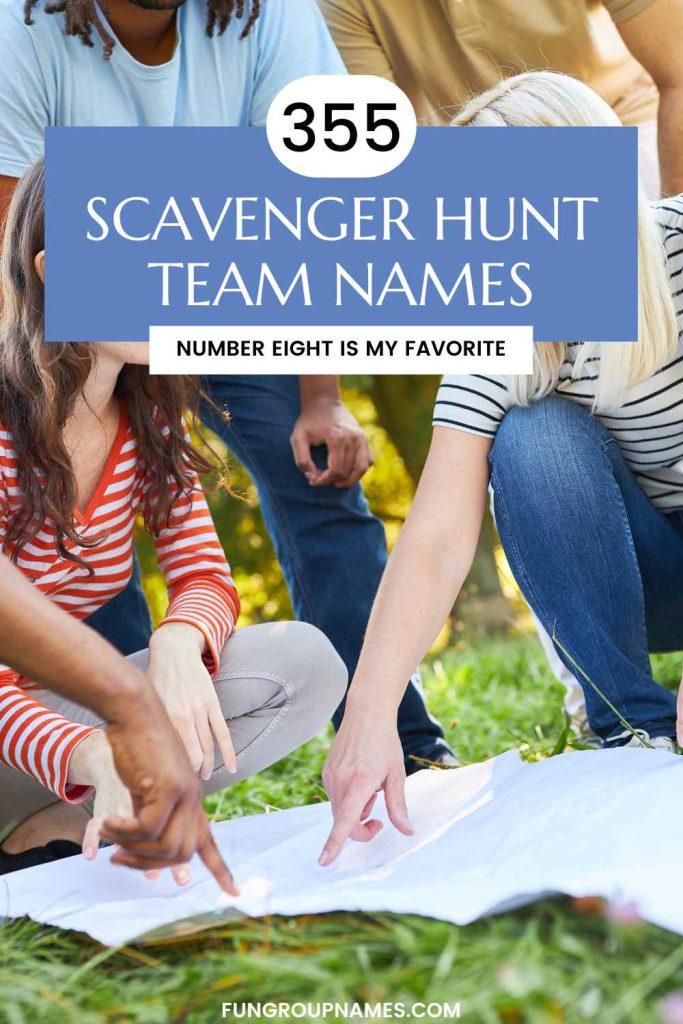 scavenger hunt team names pin
