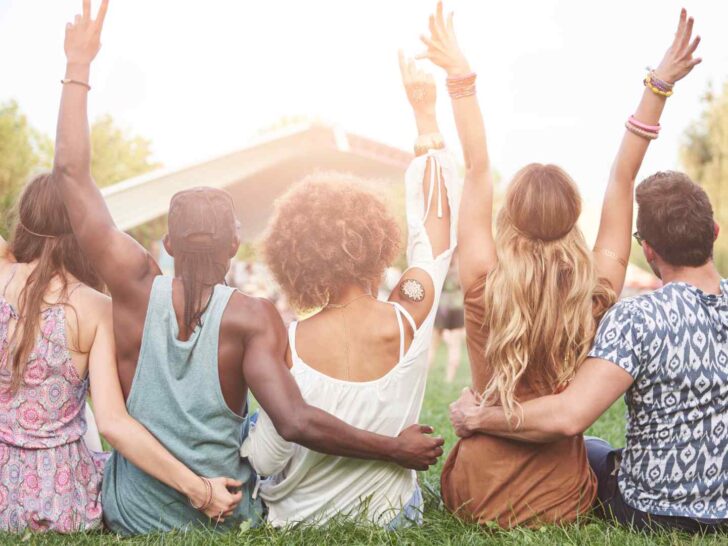 Friends using a group chat at home