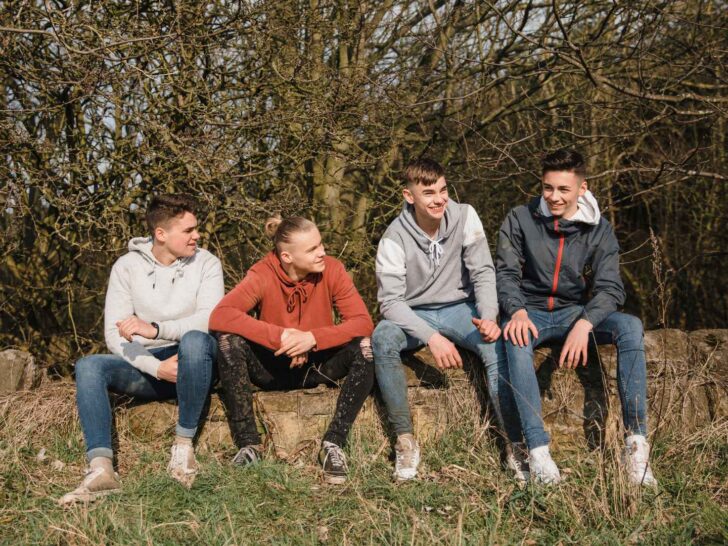 Friends celebrating together as a group