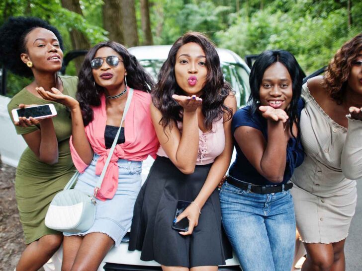 Women laughing together during a group getaway