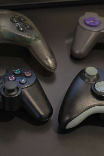 Video game controller close up