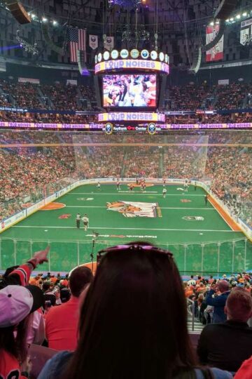 Lacrosse player in action during a game