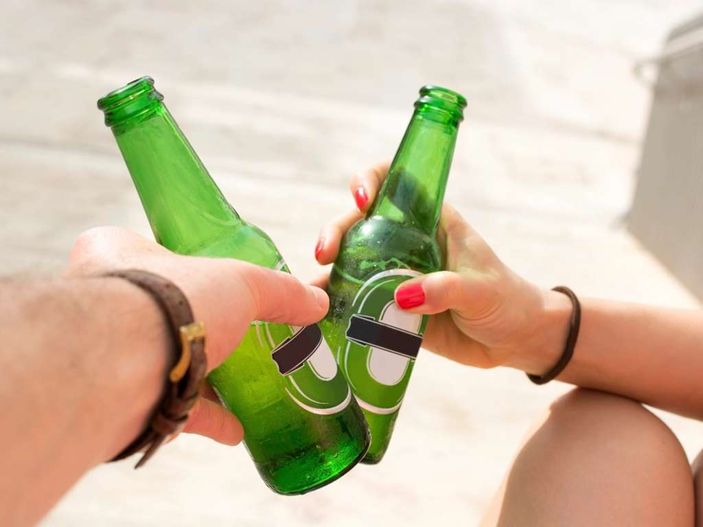 Friends toasting outdoors