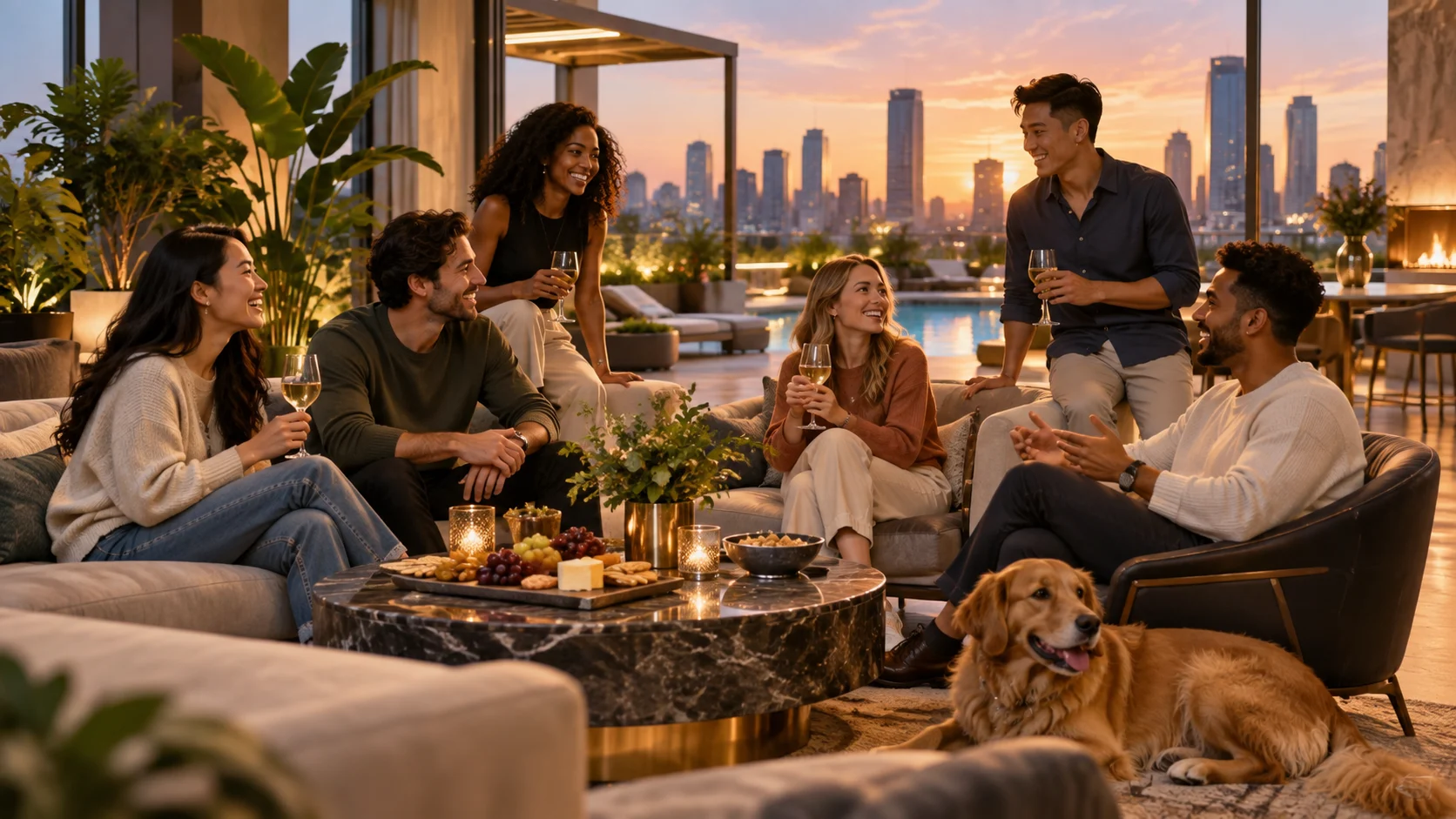 Apartment Group Chat Names for Roommates and Neighbors illustration for Luxury apartment and condo chat names