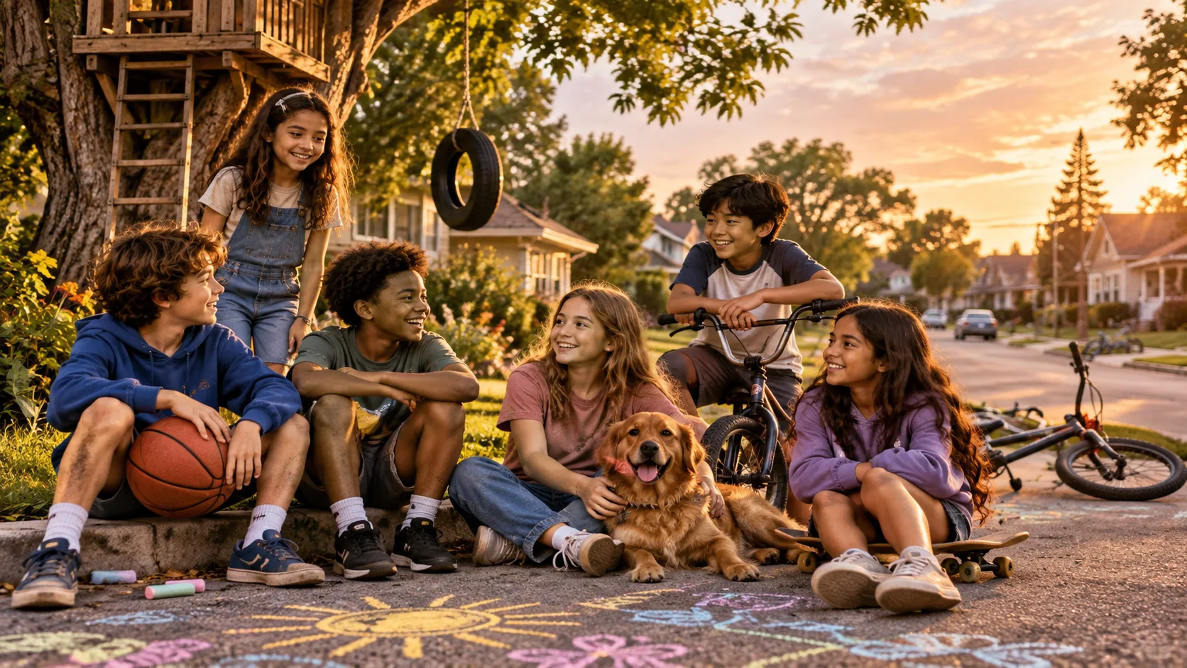 Childhood Friend Group Names for Your Day-One Crew illustration for Neighborhood childhood friend names
