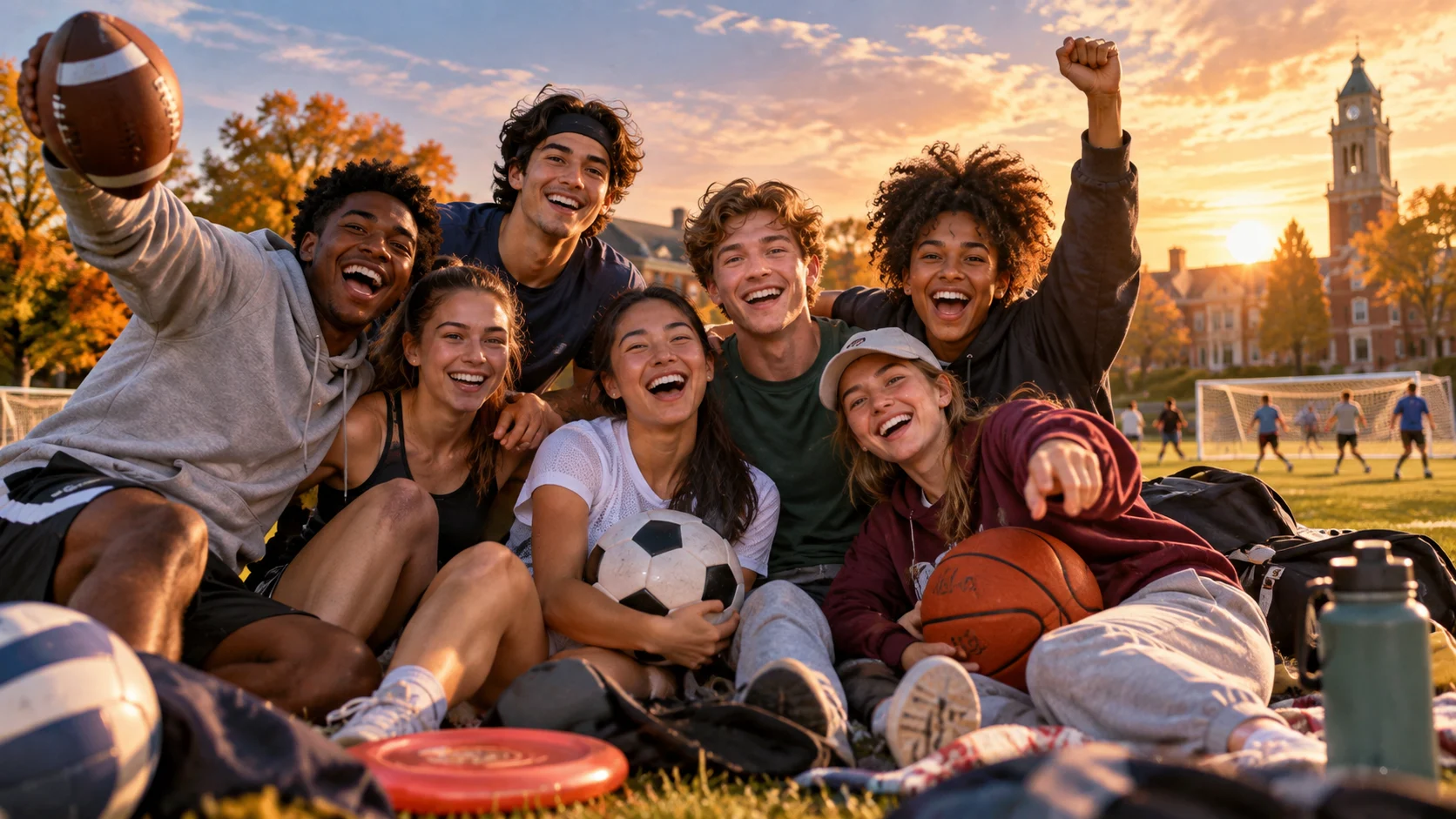 College Friend Group Names From Campus to Alumni Life illustration for College sports and intramural friend names