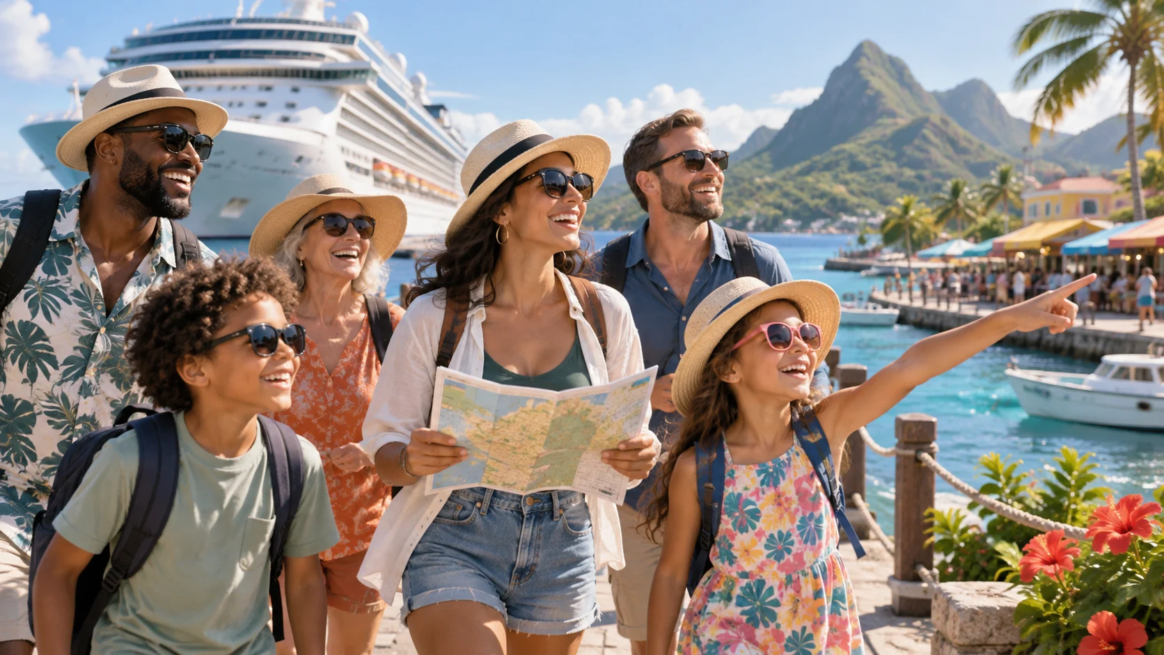 Cruise Group Chat Names for Friends and Families illustration for Port day and excursion chat names