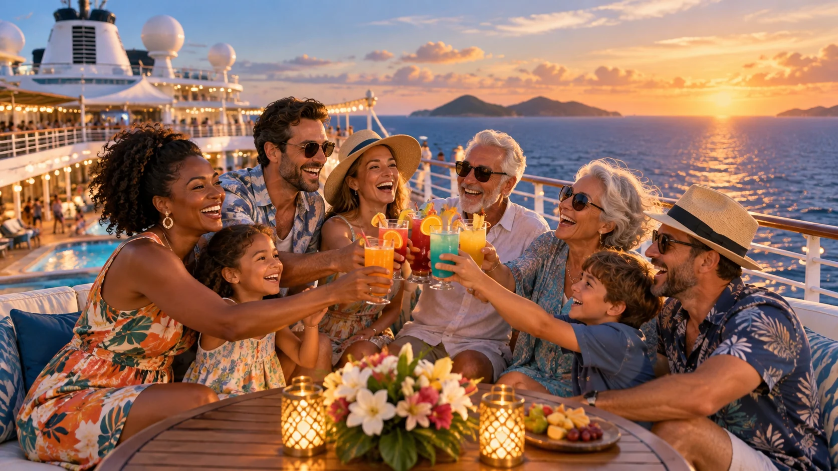 Cruise Group Chat Names for Friends and Families illustration for Cruise reunion and celebration names