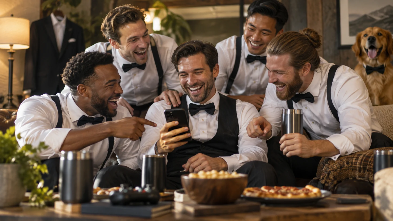 Groomsmen Group Chat Names for the Groom&rsquo;s Whole Crew illustration for Funny groomsmen group chat names