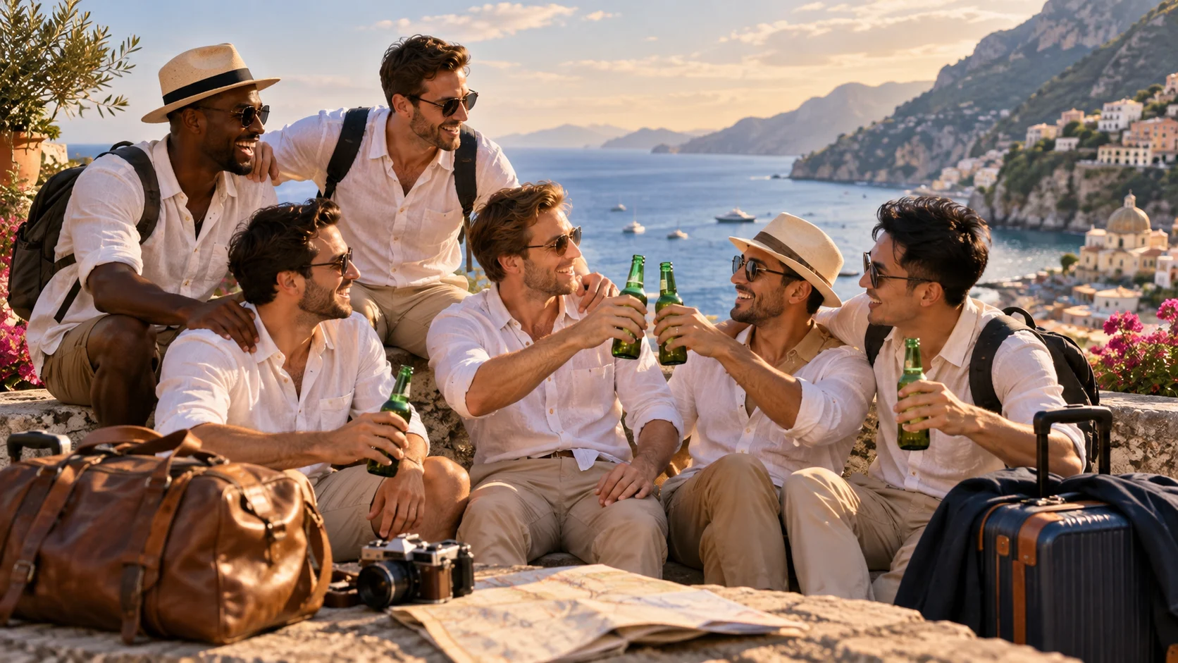 Groomsmen Group Chat Names for the Groom’s Whole Crew illustration for Destination wedding groomsmen names