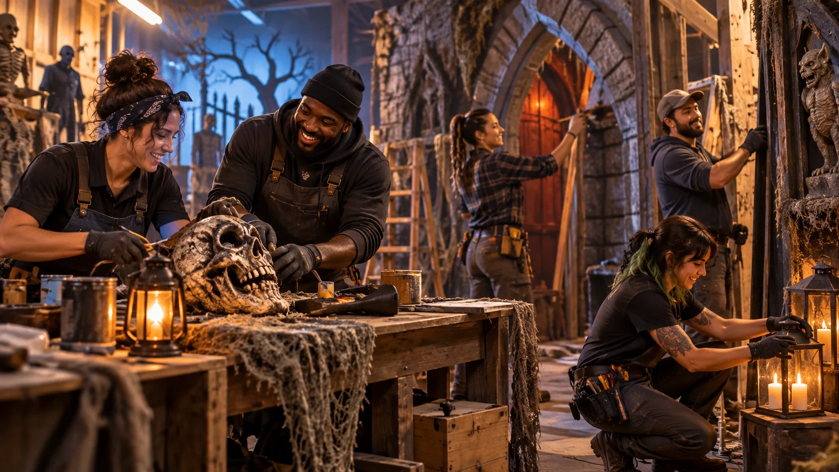 160 Haunted House Team Names for Crews, Actors, and Events illustration for Names for backstage and build crews