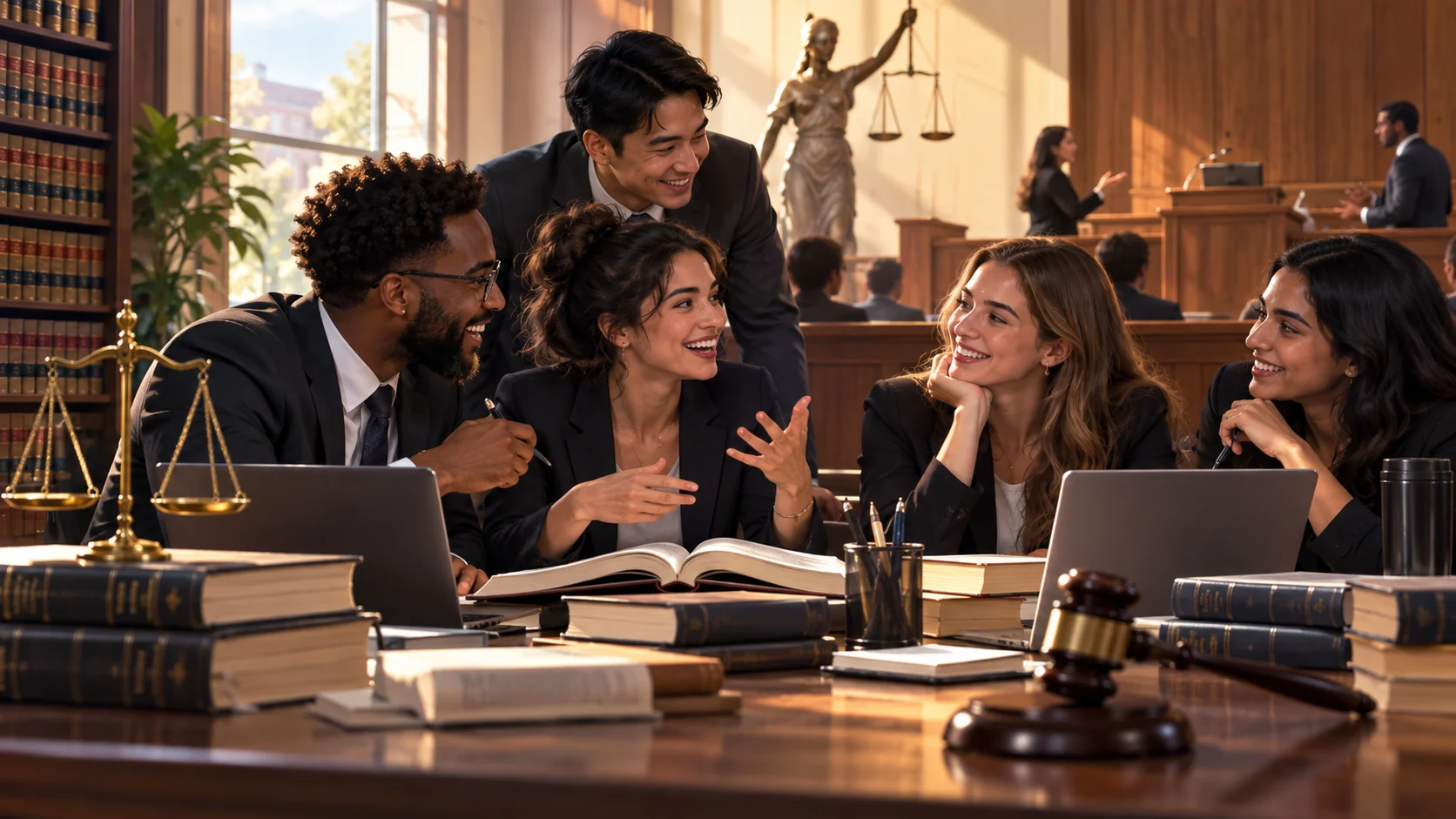 Law School Group Chat Names for Students and Study Groups illustration for Moot court, mock trial, and law journal chat names