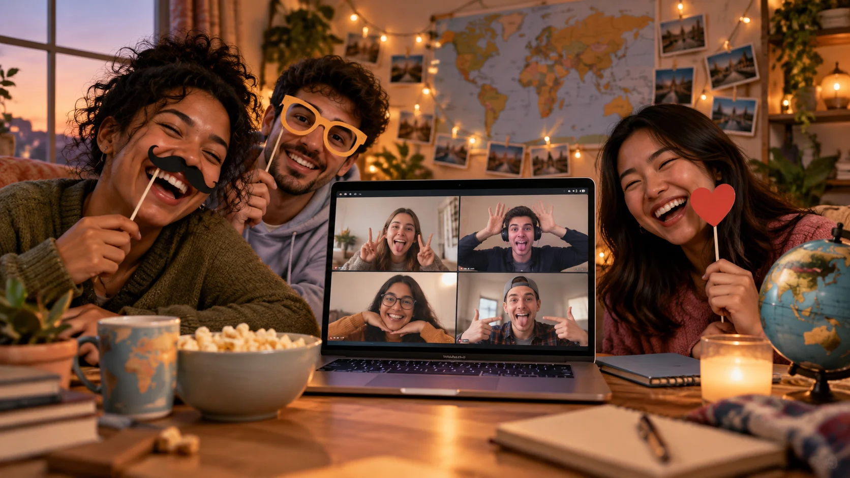 Long-Distance Friend Group Names That Keep You Connected illustration for Funny long-distance friend group names