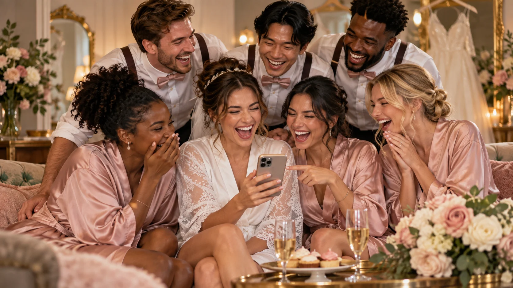 Wedding Party Group Chat Names for the Whole I Do Crew illustration for Funny wedding party group chat names